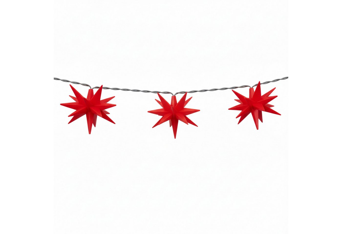 OTTO home LED-Lichterkette 10er 3D-Sterne, Timer, Länge 4,5m, Rot, Weiß oder Gelb, Indoor Outdoor, 10-flammig, mit Zeitschaltuhr, 4,5 m beleuchtet & 3 m Zuleitung, innen, außen Bild 4