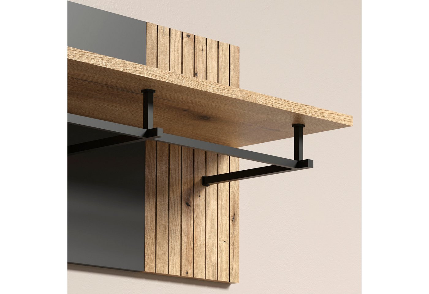 Home affaire Garderobenpaneel Estepona (1 St), Wandpaneel mit Hutablage und Kleiderstange - (B/T/H) 80/28/40 cm Bild 2