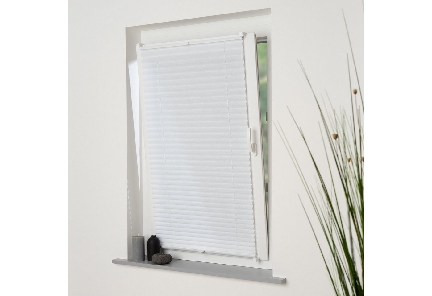 Liedeco Plissee Plissee "Easy" – Hochwertiger Vliesstoff, ohne Bohren, blickdicht, Lichtschutz, ohne Bohren, verspannt, Klemmfix, Tageslichdurchlässig, blickdicht, Einfache Montage ohne Bohren Bild 2