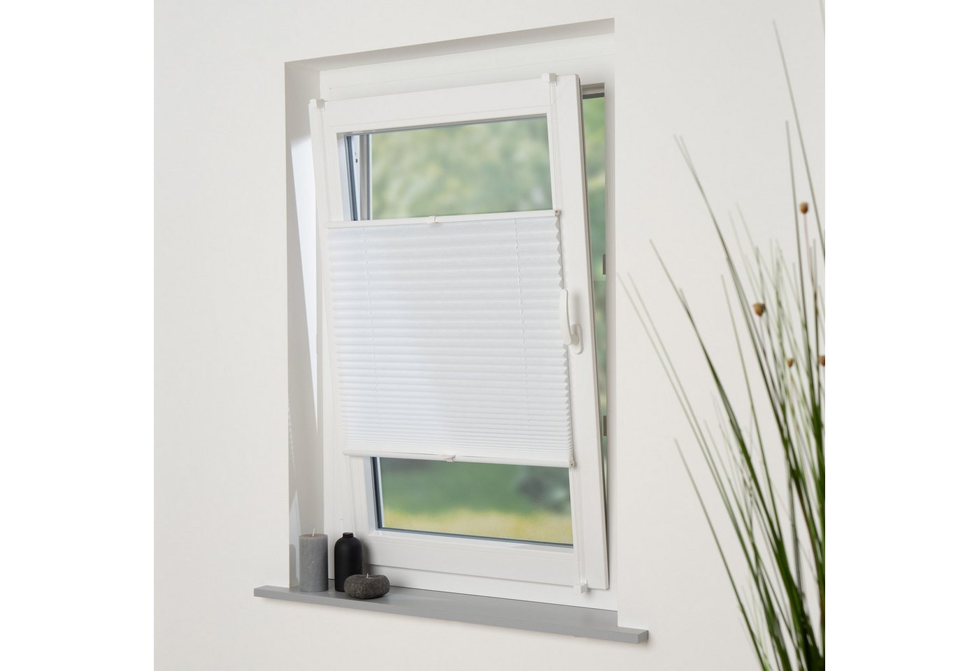 Liedeco Plissee Plissee "Easy" – Hochwertiger Vliesstoff, ohne Bohren, blickdicht, Lichtschutz, ohne Bohren, verspannt, Klemmfix, Tageslichdurchlässig, blickdicht, Einfache Montage ohne Bohren Bild 5