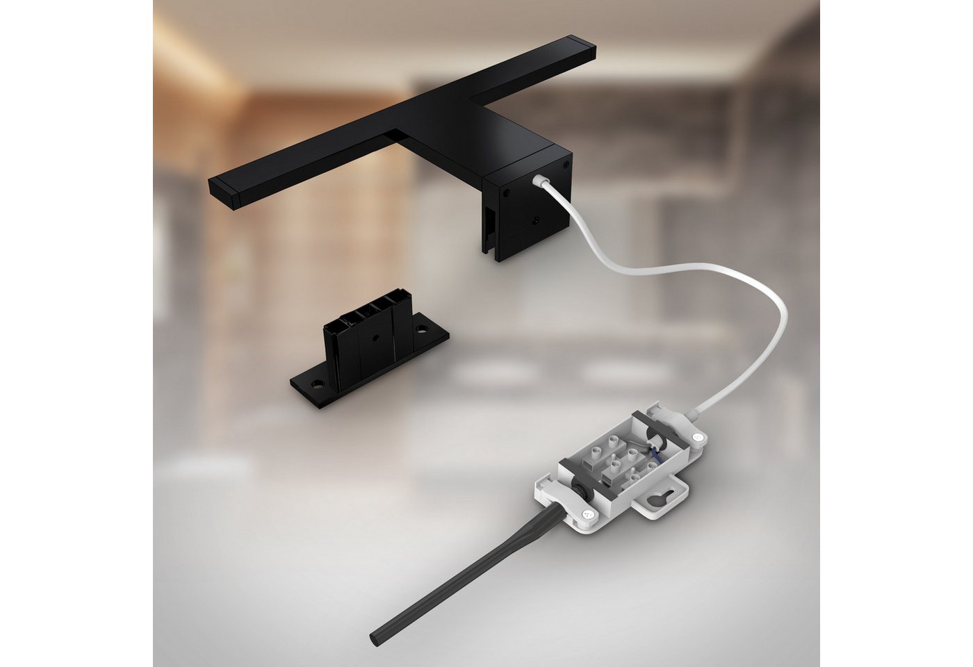 OTTO home LED Spiegelleuchte SYNNRA Wandleuchte Badleuchte IP44 230V in chrom/schwarz, LED fest integriert, Neutralweiß, Klemmbar, Schraubbar, 550 Lumen, 5 Watt, Badezimmer-Beleuchtung