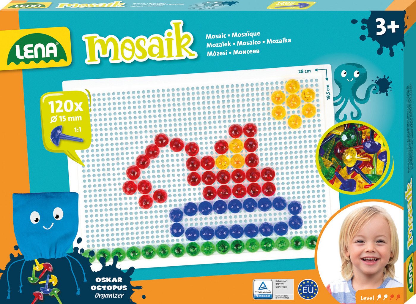 Lena® Kreativset Mosaik, 120, Ø 15 mm, Made in Europe