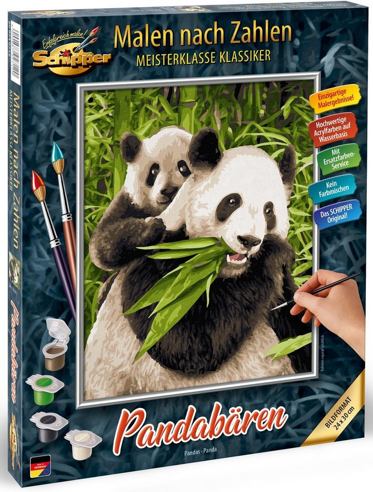 Schipper Malen nach Zahlen Meisterklasse Klassiker - Pandabären, Made in Germany Bild 3