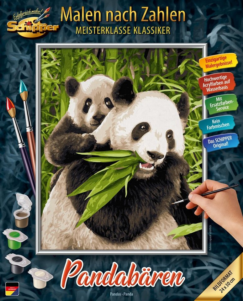 Schipper Malen nach Zahlen Meisterklasse Klassiker - Pandabären, Made in Germany Bild 4