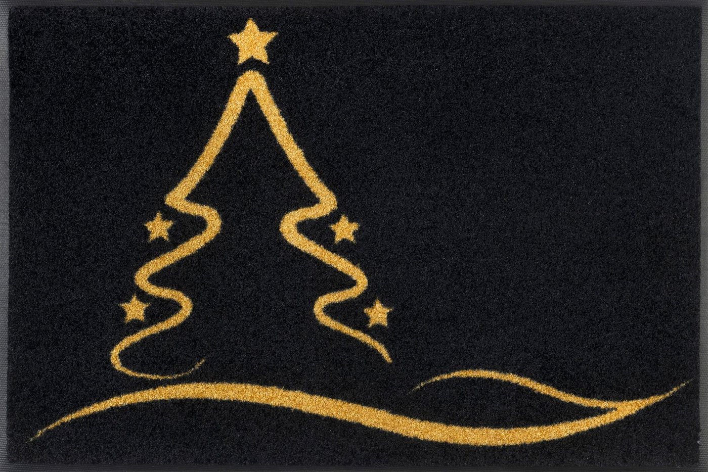 wash+dry by Kleen-Tex Fußmatte Golden Shine, rechteckig, Höhe: 7 mm, Schmutzfangmatte,Motiv Weihnachten Tannenbaum, rutschhemmend, waschbar Bild 3