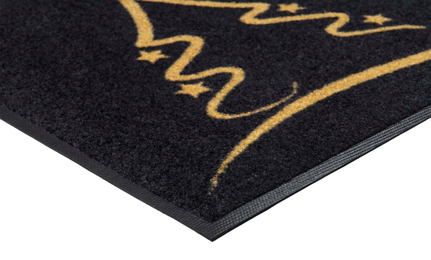 wash+dry by Kleen-Tex Fußmatte Golden Shine, rechteckig, Höhe: 7 mm, Schmutzfangmatte,Motiv Weihnachten Tannenbaum, rutschhemmend, waschbar Bild 4