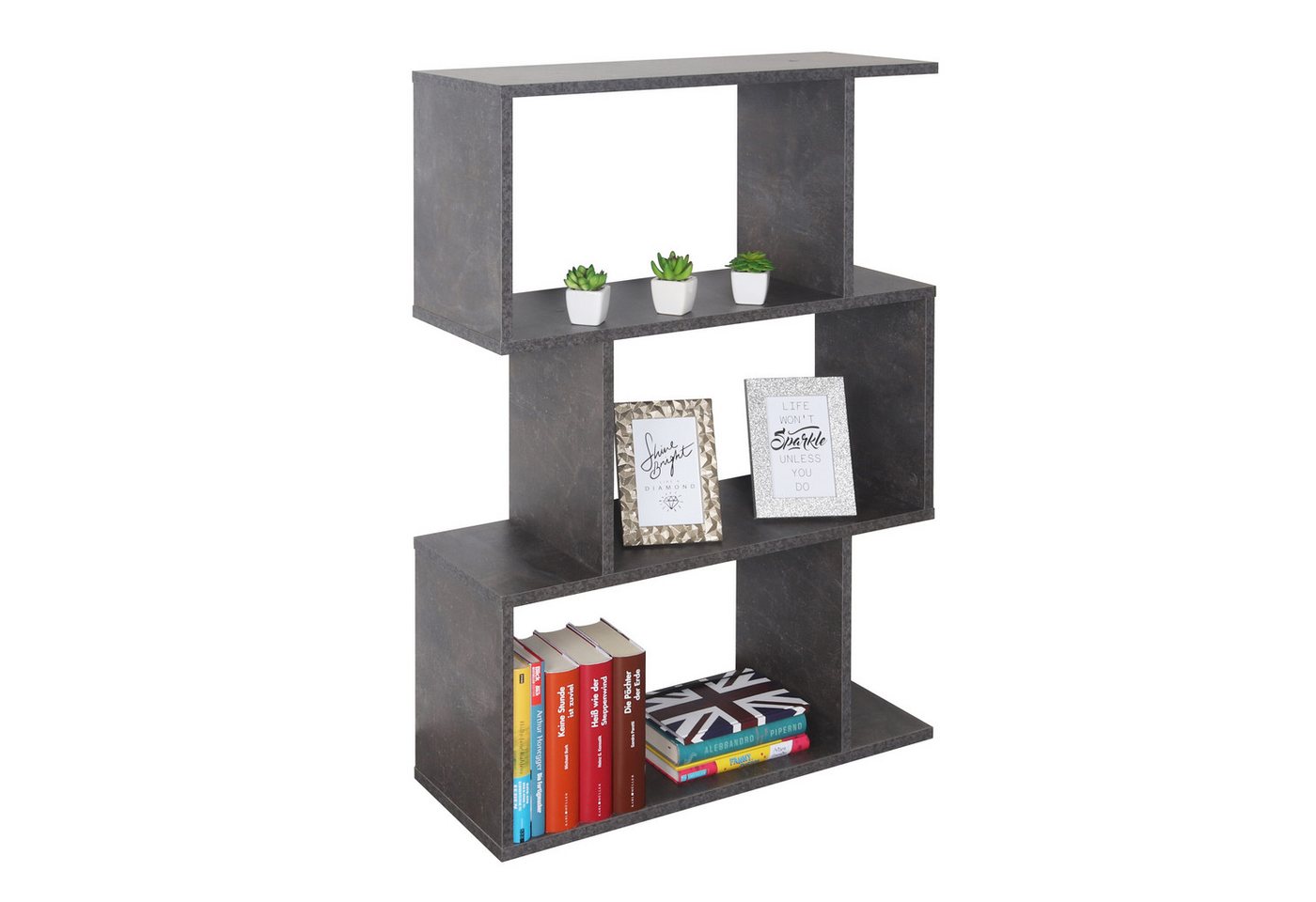 RICOO Standregal WM072-BG, 1-tlg., kleines stehendes Regal schmal, Bücherregal fürs Wohnzimmer Bild 2
