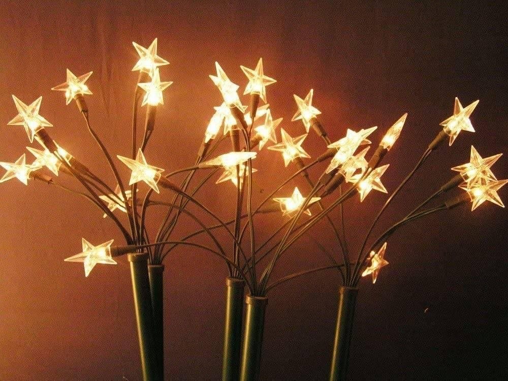 FHS LED-Lichterkette LED Sternenstäbe: 30 Sterne, 5 Stäbe, warmweiß, 4m, ohne Timer Outdoor