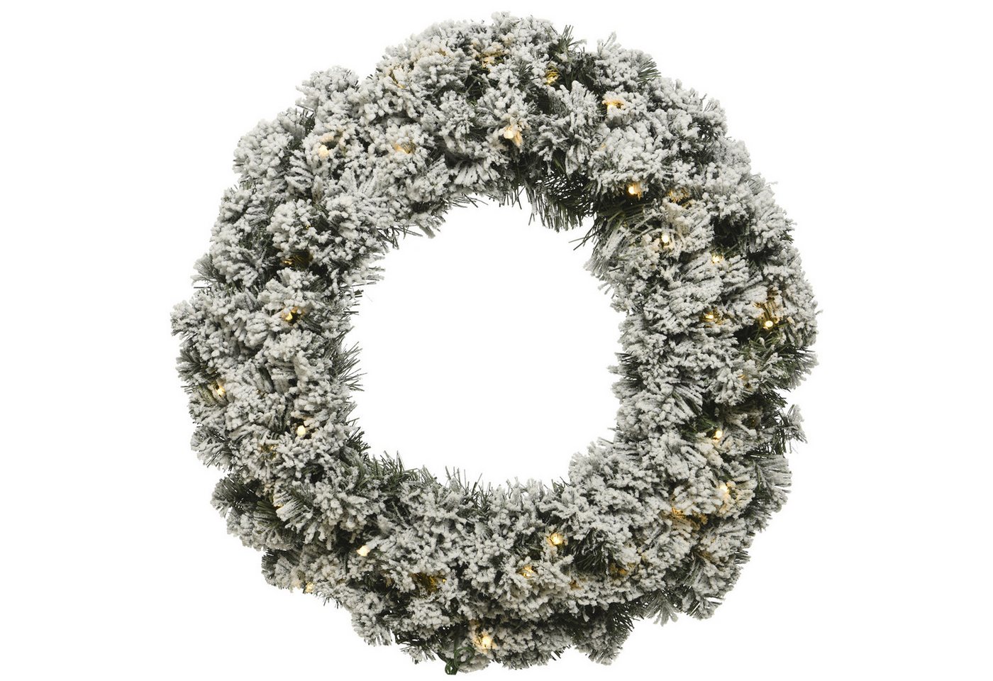 MARELIDA Dekokranz LED Tannenkranz Türkranz Weihnachtskranz beschneit beleuchtet D: 60cm