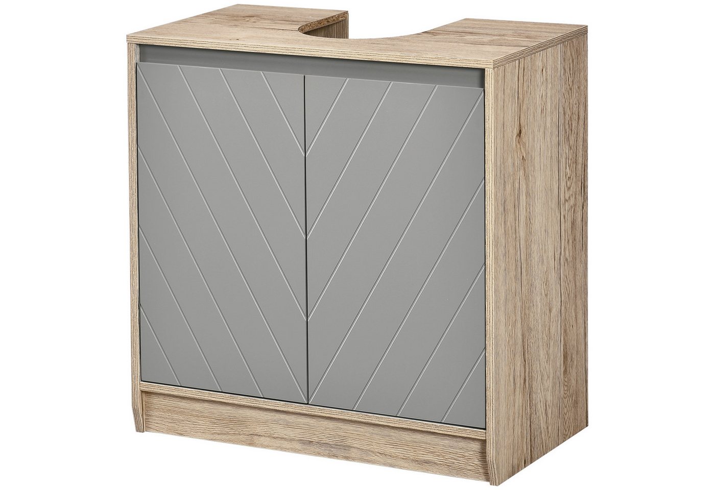 MC Star Waschbeckenunterschrank MDF Unterschrank Waschbecken-Ausschnitt 2 Türen 2 Böden 60x30x60cm Bild 3