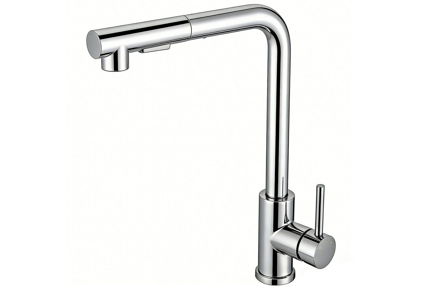 AICA Küchenarmatur Wasserhahn Küche aus Edelstahl, 360° schwenkbar, ausziehbar, robust Hochdruck, 2 Strahlarten, 40 cm Schlauch, Einhebelarmatur Bild 2