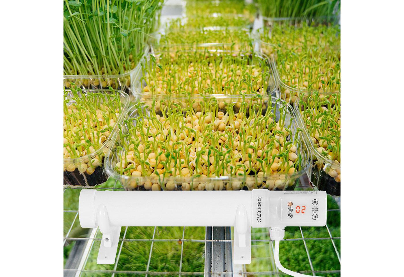 Clanmacy Heizgerät Elektrische Gewächshausheizung 60 W mit Timer, Rohrheizung 340 mm, 60 W Bild 4