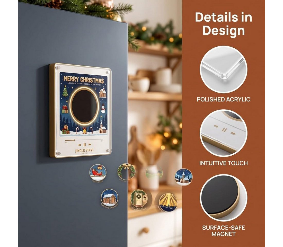 FELIXLEO Magnet 2027 Weihnachts Kühlschrank Magnet Vinyl Optik 9 Scheiben USB C (1-St) Bild 2