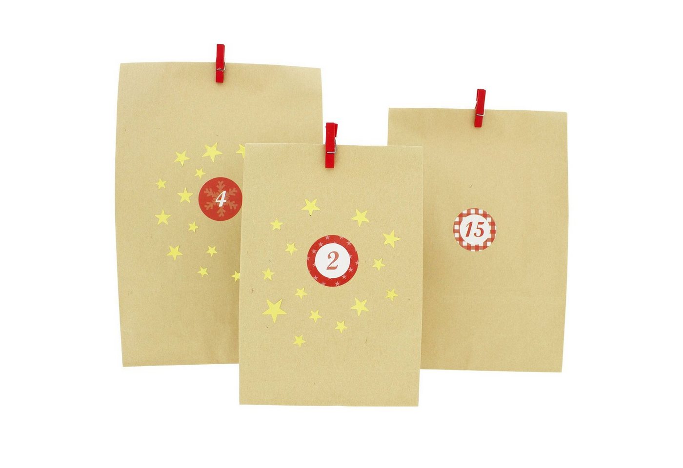 Annastore befüllbarer Adventskalender DIY Adventskalender zum Befüllen 72-teilig + 134 Sterne-Sticker, Do it youself Kalender Advent Bild 2