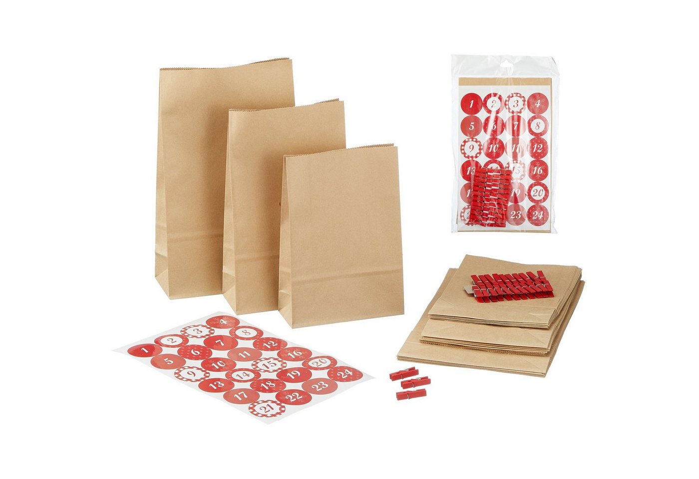 Annastore befüllbarer Adventskalender DIY Adventskalender zum Befüllen 72-teilig + 134 Sterne-Sticker, Do it youself Kalender Advent Bild 3