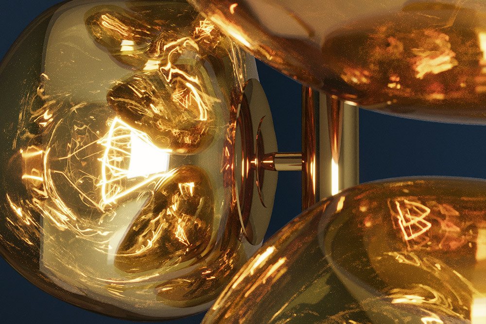 riess-ambiente Stehlampe LIQUID DIAMOND 170cm gold – 7-flammige Kugelleuchte Glas/Metall, keine besonderen Funktionen, ohne Leuchtmittel, Design-Stehlampe mit Schirmen, dekorative Lichtquelle im Gold-Finish Bild 2