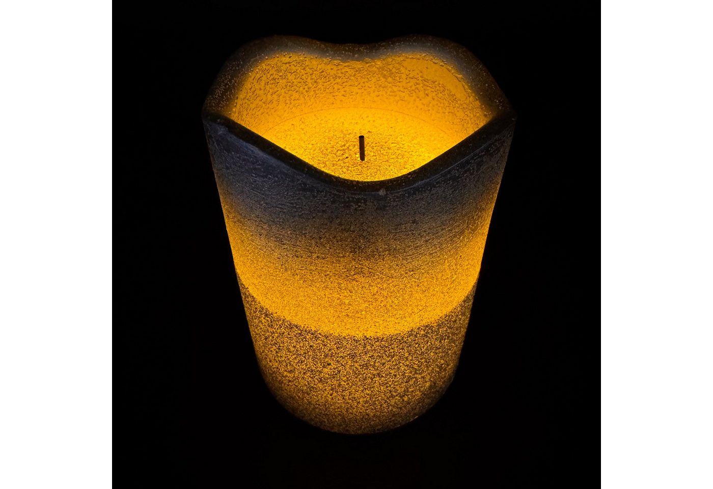 Online-Fuchs LED-Kerze 4 LED-Kerzen aus Echtwachs im Set mit Metallic Glitzer und Timer, KEINE Flamme, leuchtet aus dem Inneren, warmweißer Flackereffekt, praktische 6-Stunden Timerfunktion integriert