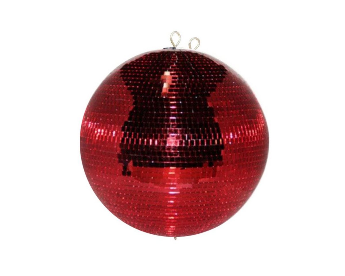 SATISFIRE Discolicht Spiegelkugel 50cm rot Safety Discokugel Mirrorball Party Disko