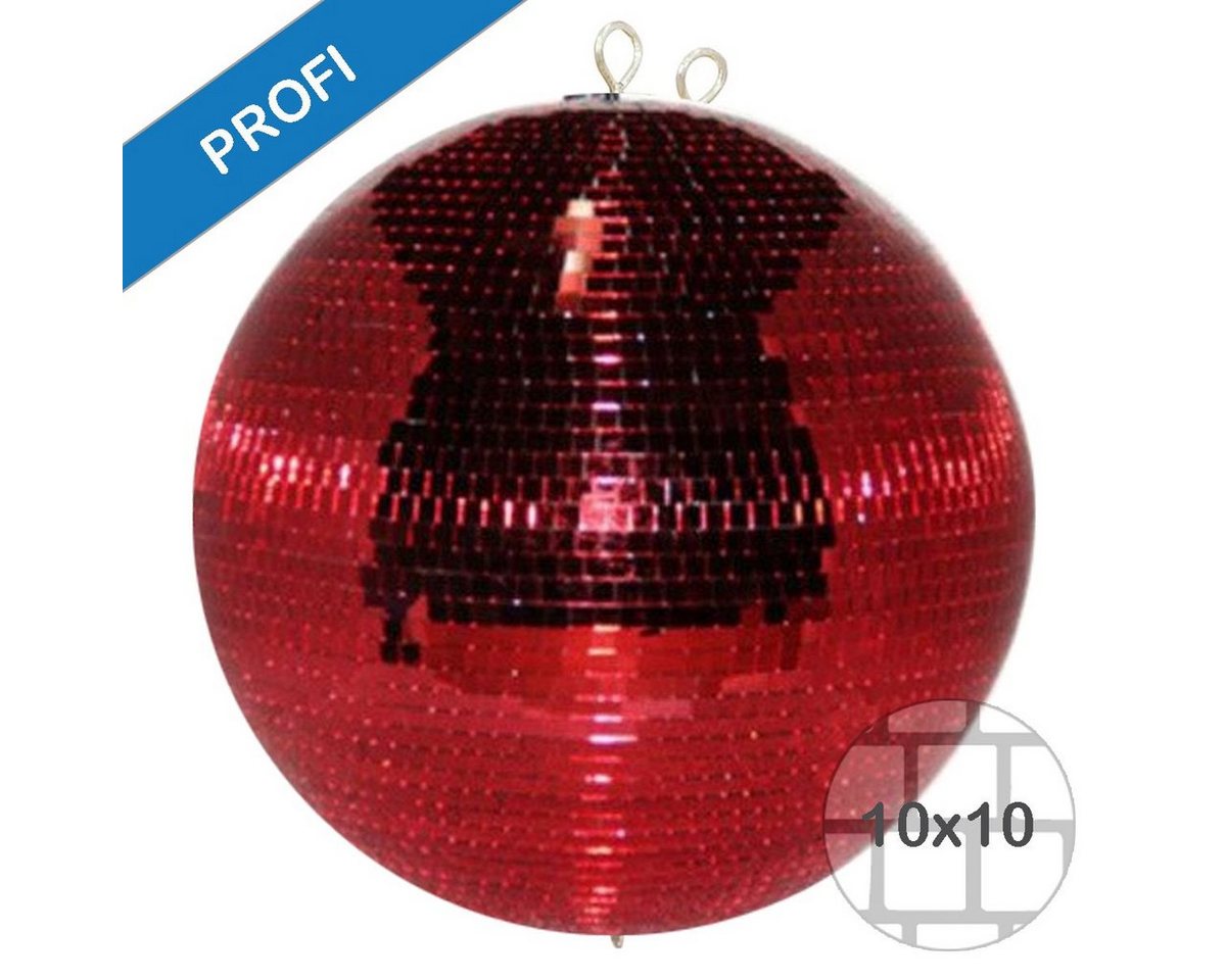 SATISFIRE Discolicht Spiegelkugel 50cm rot Safety Discokugel Mirrorball Party Disko Bild 2
