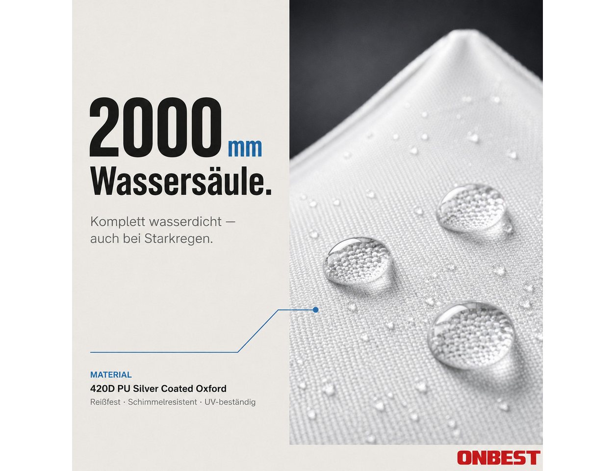 Onbest Pavillon Pavillon 3 x 3 m Pop-up Grau Stahlgestell UV 50+ Seitenwände, mit 4 Seitenteilen, 420 PU Silver Coated Oxford, wasserdicht, UV 50+