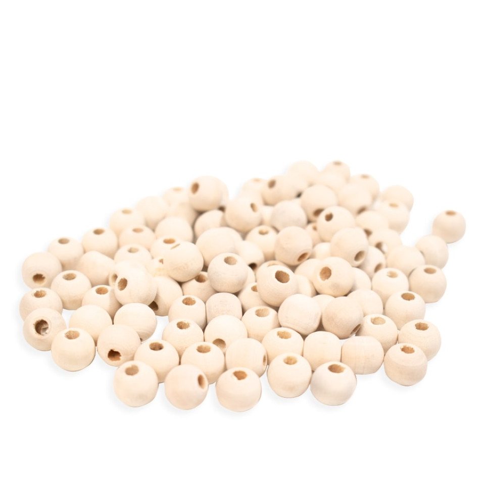 Playbox Bastelperlen Playbox Holzperlen 100 Stk Ø 10 mm