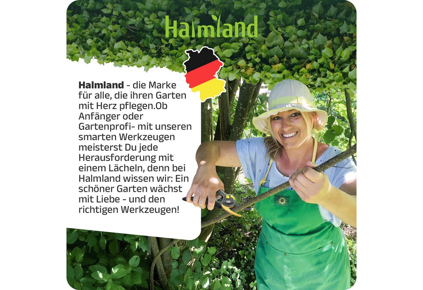 halmland Gartenschere Profi Bypass-Gartenschere – scharfe SK5-Klinge für saubere Schnitte, Astschere mit gehärteter Klinge, einstellbar für große & kleine Hände Bild 4