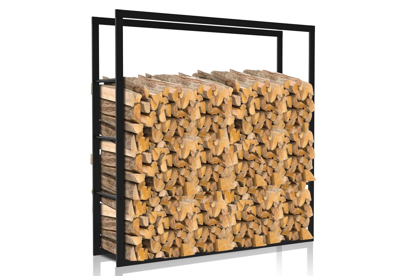 Clanmacy Kaminholzregal Brennholzregal 100x100x25 cm, mit Anti-Rutsch-Pads für Kamin und Ofen, BxTxH:100x25x100 cm Bild 3