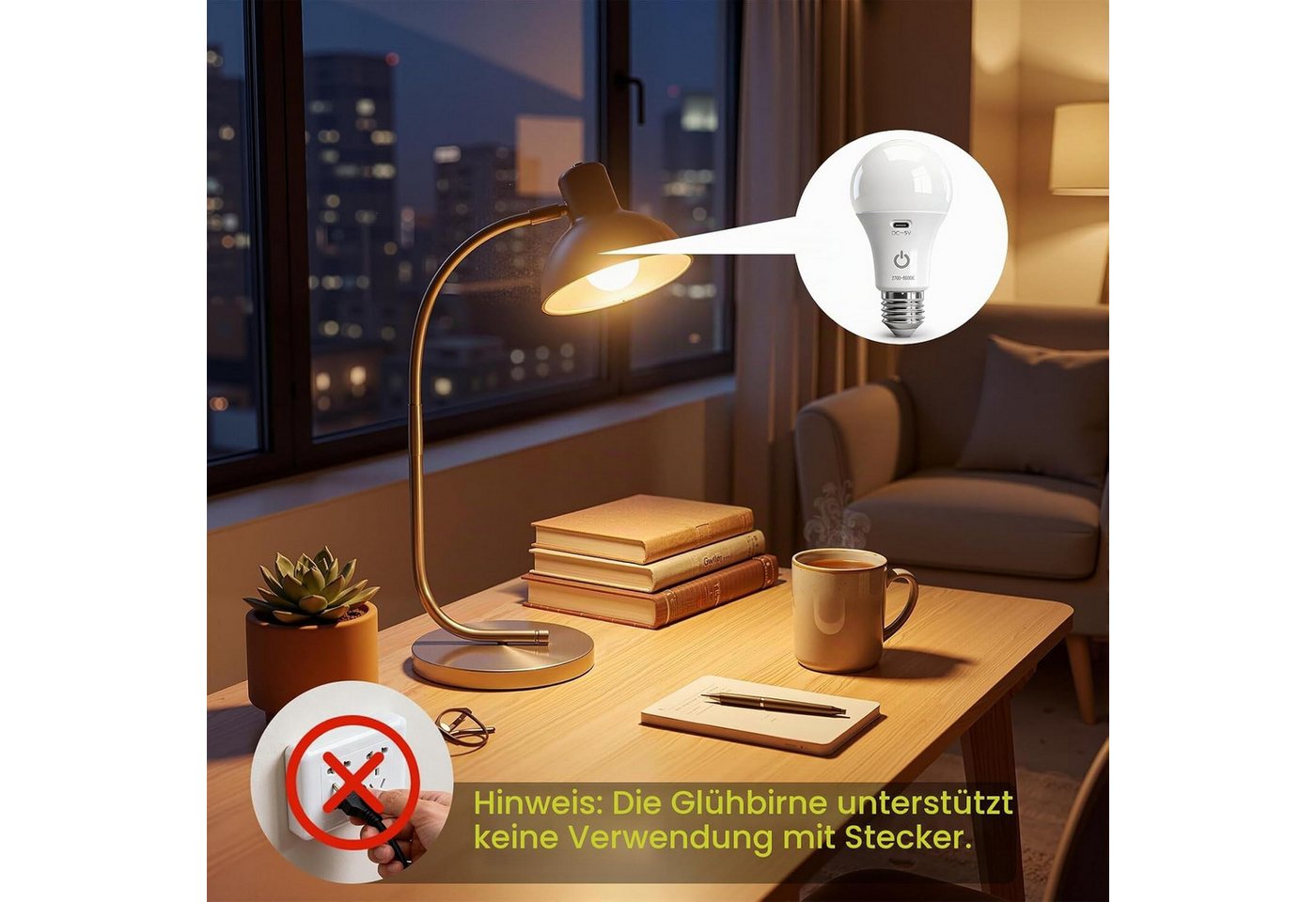 FELIXLEO LED Aufbaustrahler E27 LED Aufladbare Glühbirne mit batterie Fernbedienung, 2 Stück Bild 3