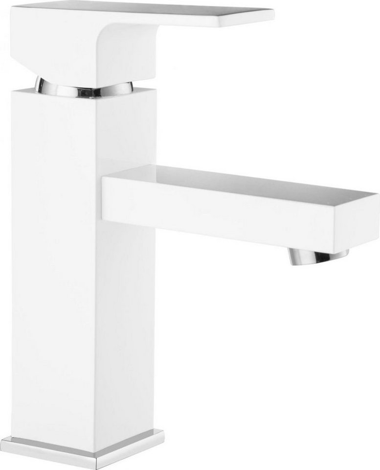 Deante Waschtischarmatur SAVORY Waschbeckenarmatur Einhandmischer Wasserhahn Mischbatterie Chrom-Weiß Bild 2