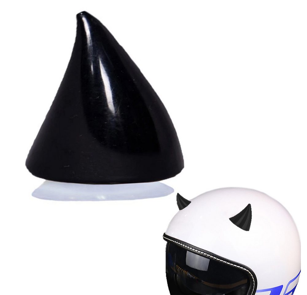 Zaddox Aufkleber Motorrad Helm Dekoration Horn HD1 schwarz