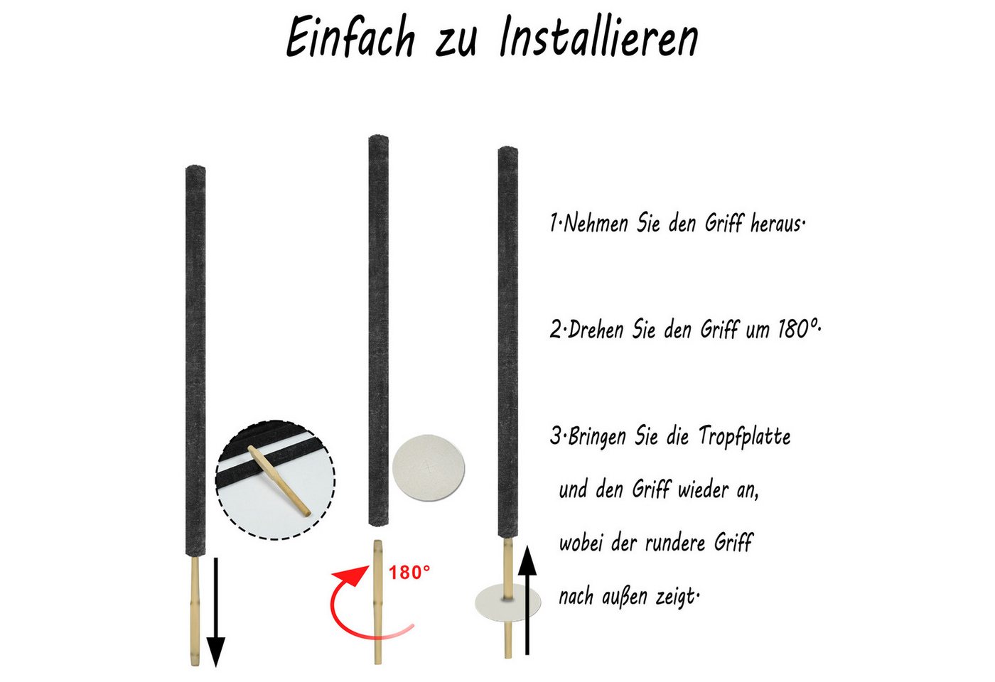 FIVMEN Gartenfackel Fackeln für Draußen Wachsfackeln Fackelfeuer Wachs Fackel Mit Griff, 25 Stück, für Draußen Deko Gartenparty, Weg, Hinterhöfe, Rasen Beleuchtung Bild 5