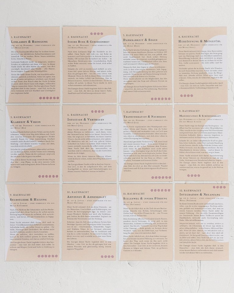 Oh Shanti Notizbuch Rauhnächte Karten Set mit Palo Santo für Rituale & Intentionen Bild 3