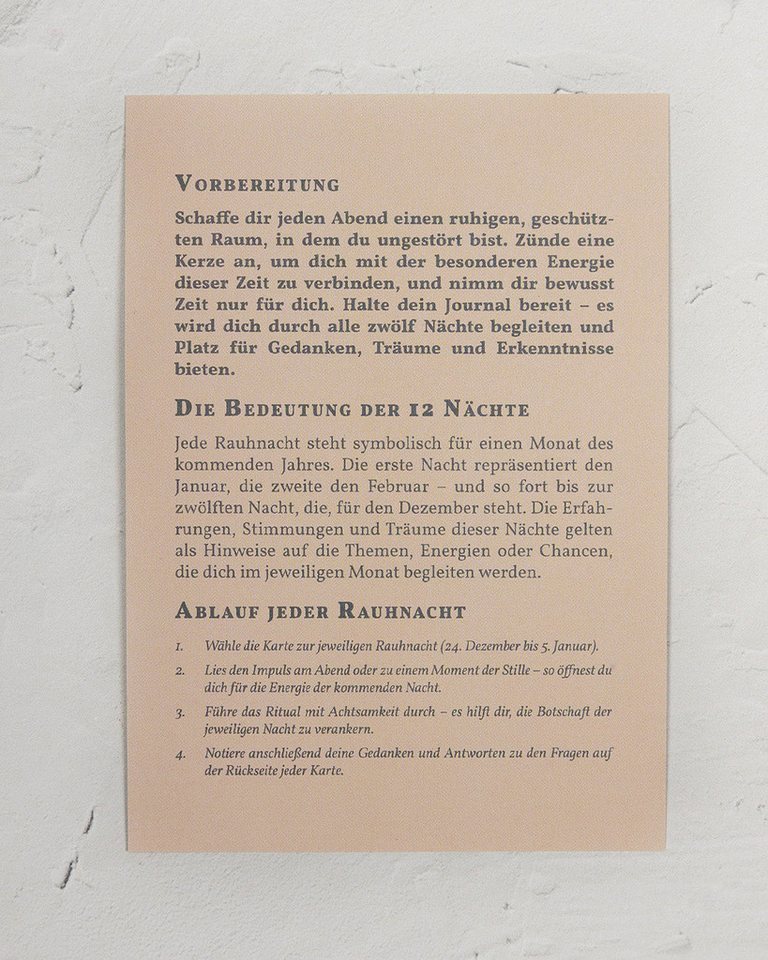 Oh Shanti Notizbuch Rauhnächte Karten Set mit Palo Santo für Rituale & Intentionen Bild 5