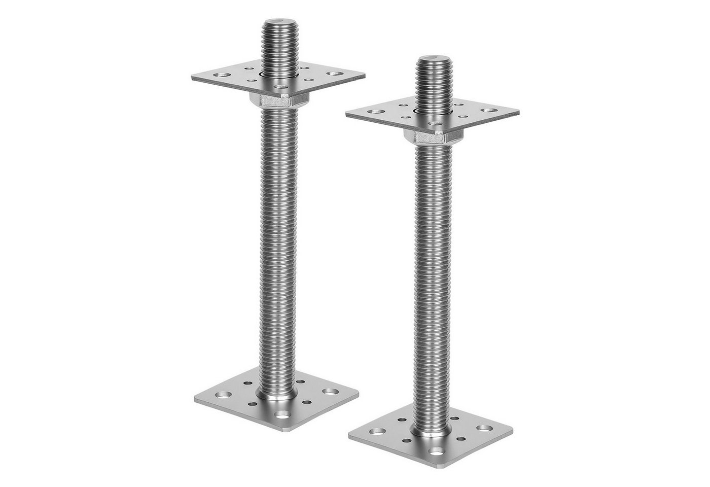 Clanmacy Pfostenträger Pfostenträger höhenverstellbar 30–250 mm – für Zaun, Silber 2PCS Bild 4