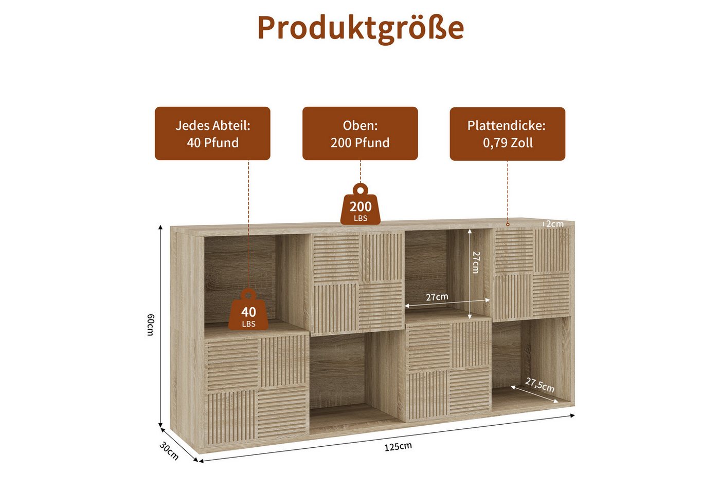 Simurq Bücherregal holz mit türen aufbewahrungsregal kinder bücherschrank mit fächern, 1-St, Stauraumregal mit 8 Fächer und 4 Türen, Flexible Aufstellung, Wohnzimmerregal Modernes Standregal Stauraumregal für Wohnzimmer Büro Bild 5