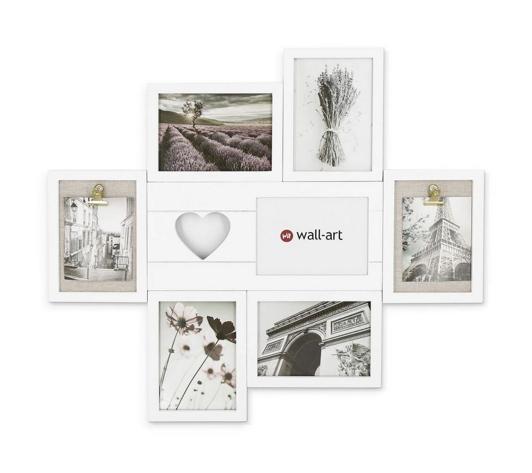 K&L Wall Art Bilderrahmen Collage Fotorahmen Bilderrahmen Collage Fotocollage Gallerie Rahmen, für 7 Bilder, für Fotos Trockenblumen Bilder
