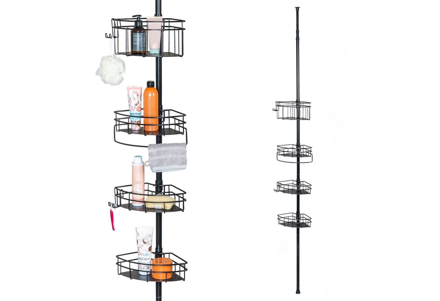 bremermann Duschregal Teleskop-Eckregal, 4 Körbe Duschregal bis max. ca. 290 cm