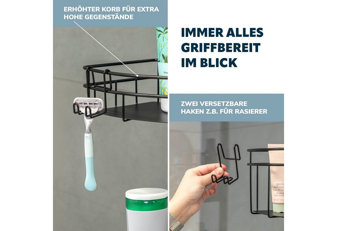 bremermann Duschregal Teleskop-Eckregal, 4 Körbe Duschregal bis max. ca. 290 cm Bild 5