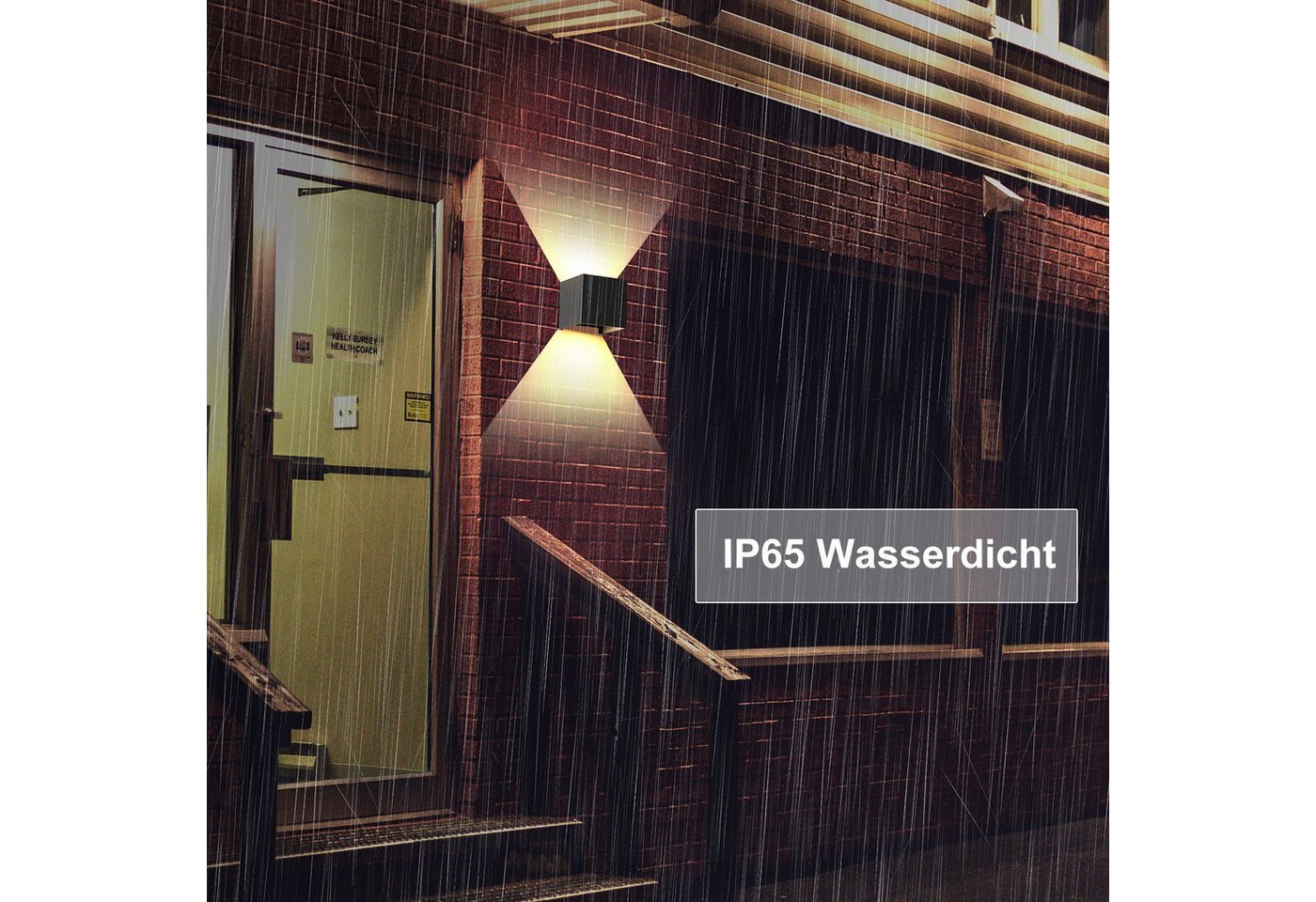 ZMH LED Wandleuchte innen Außen Up-and-Down Wandlampe Treppenhaus Flur, G9, Mit Leuchtmittel, Warmweiß, G9,Warmweiß,IP54,für Terrasse, Garten, Badezimmer,4 Stück