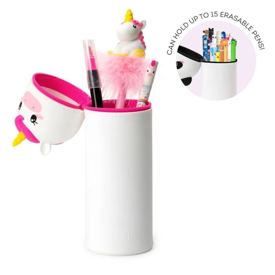 Legami Federmäppchen 2-in-1 Federmäppchen aus Silikon Kawaii Einhorn weiß/pink Bild 2