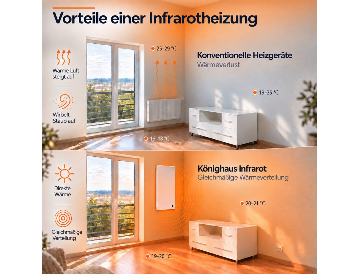 Könighaus Infrarotheizung P-Serie, Made in Germany, sehr angenehme Strahlungswärme Bild 2