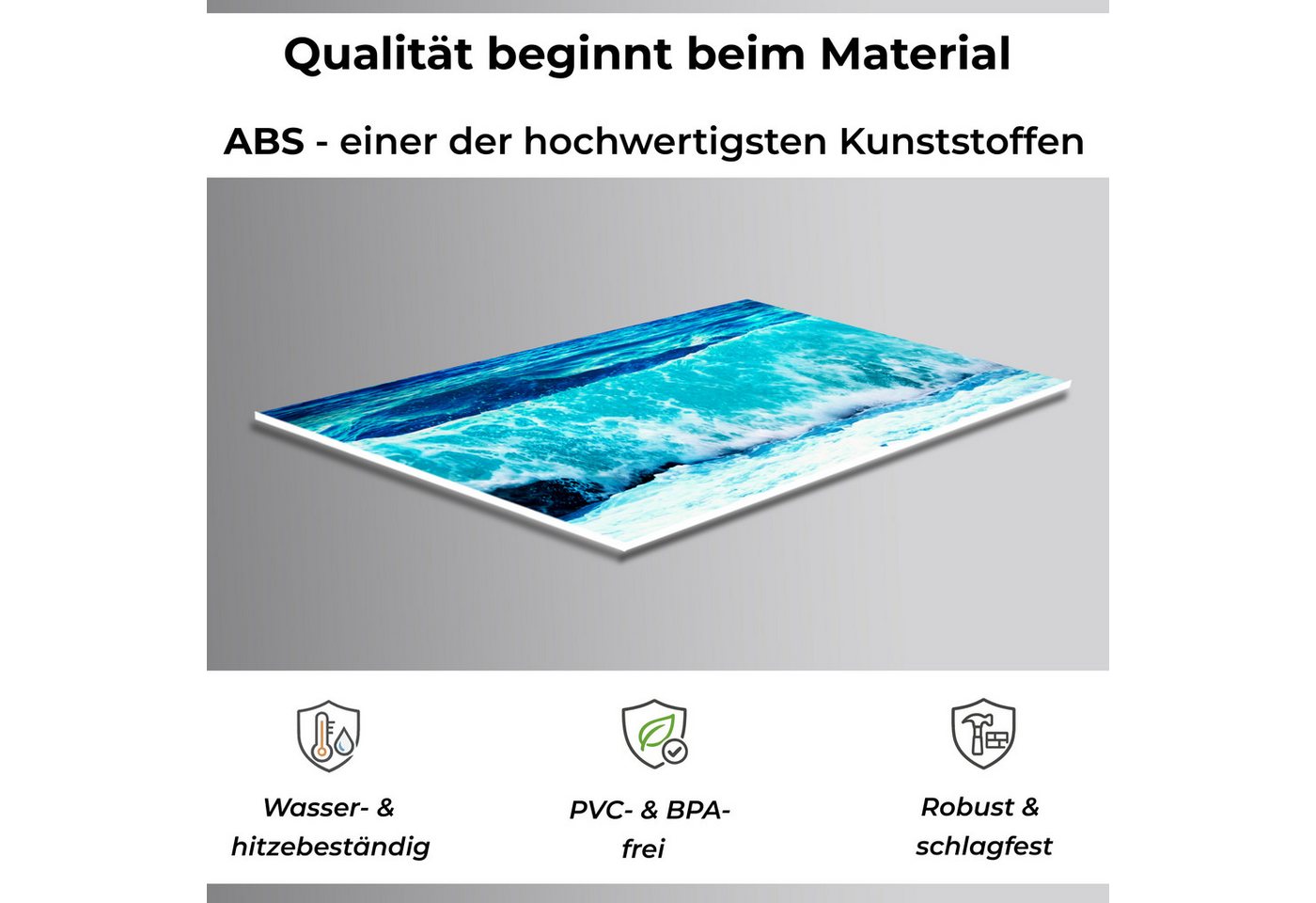 Rodnik Küchenrückwand aus robustem ABS-Kunststoff mit Direktdruck - Ozeanwelle, Pflegeleicht, stabil und kratzfest Bild 5