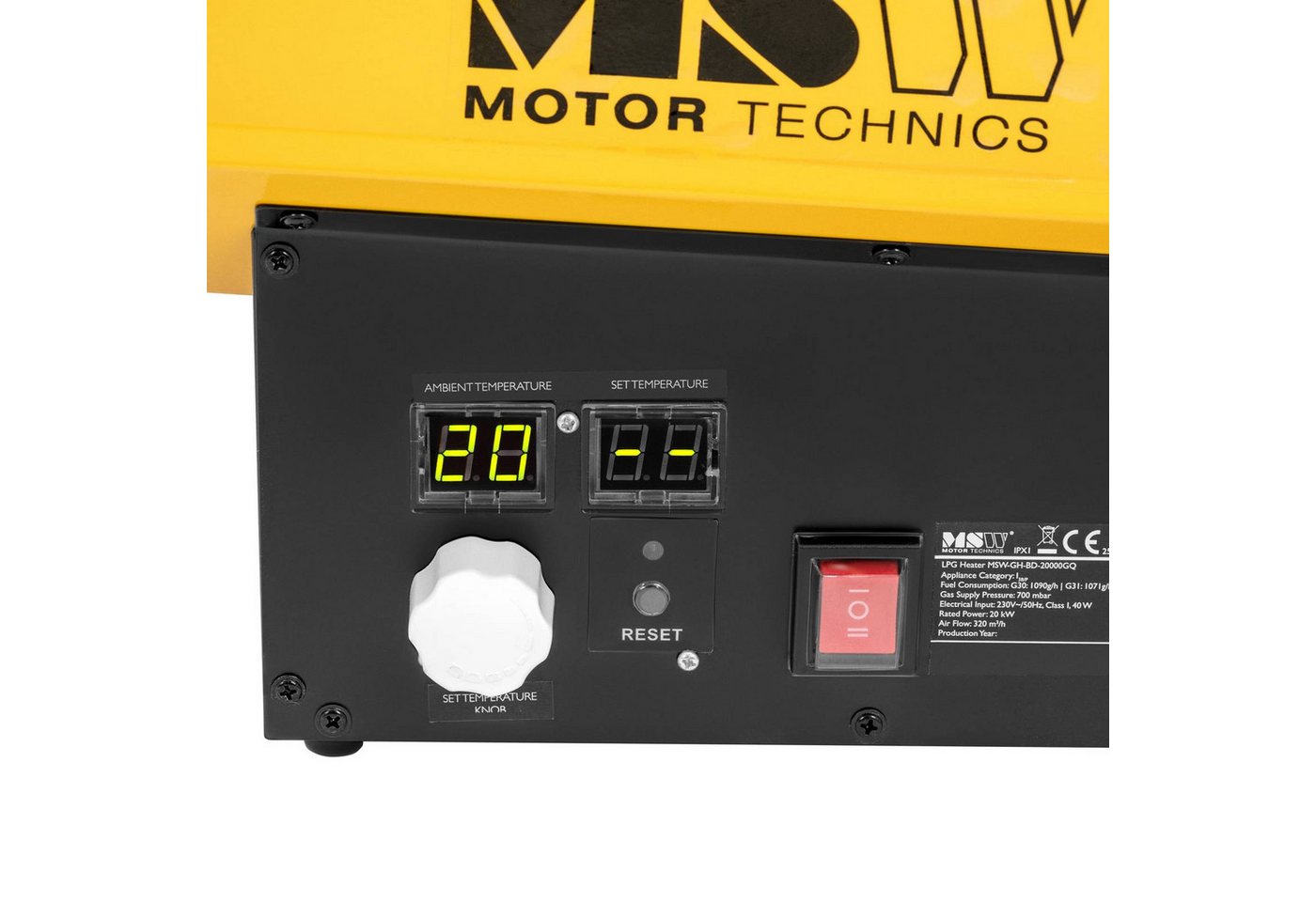 MSW Heizgerät Gasheizer 20 kW 160 m² Gasstrahler Gas-Heizgebläse Zeltheizung, 20 W Bild 2
