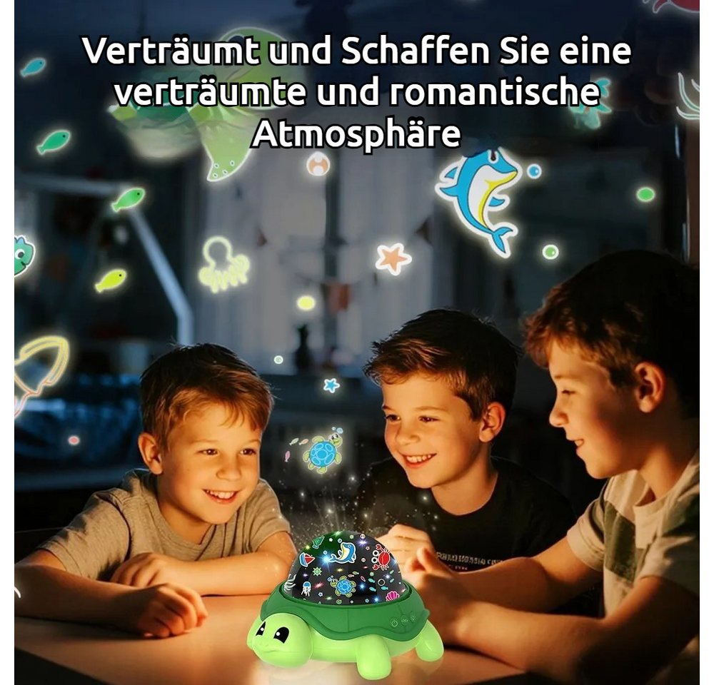 Detrida LED Nachtlicht Schildkröte LED Sternenhimmel Projektor Ozean Meereswelt Nachtlicht, Kinder Geschenke, LED fest integriert, Beruhigendes Nachtlicht Sternenprojektor, 5 Farben, Ozean, Sternen, Baby Einschlafhilfe Schreibtischlampe, Kinderzimmer, Schlafzimmer