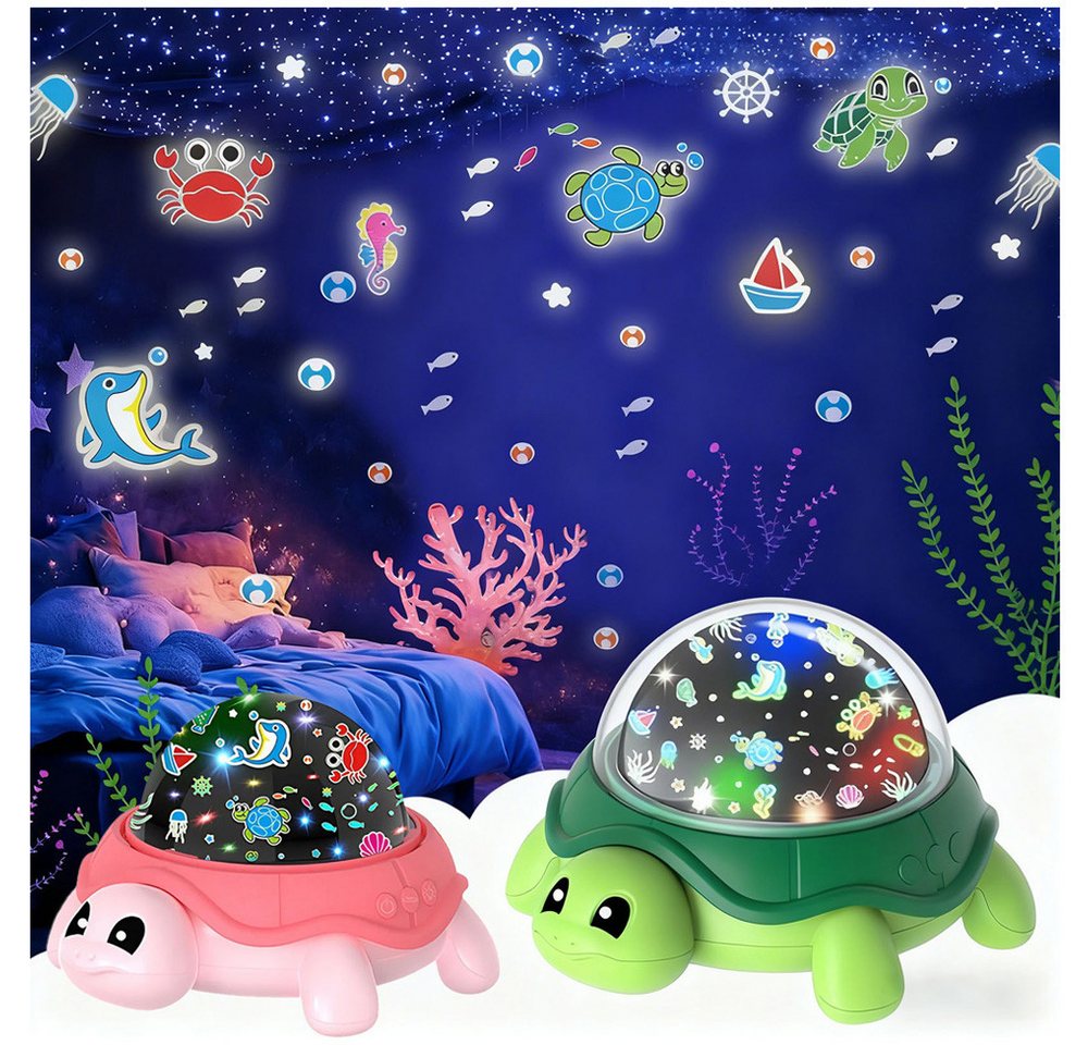 Detrida LED Nachtlicht Schildkröte LED Sternenhimmel Projektor Ozean Meereswelt Nachtlicht, Kinder Geschenke, LED fest integriert, Beruhigendes Nachtlicht Sternenprojektor, 5 Farben, Ozean, Sternen, Baby Einschlafhilfe Schreibtischlampe, Kinderzimmer, Schlafzimmer Bild 5