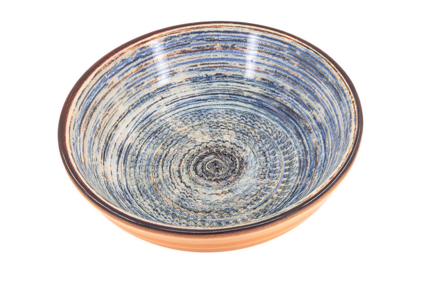 Kaladia Multireibe Keramik Reibeschüssel in Braun/Blau gestreift - ∅ 17 cm, Keramik, einfaches Zerkleinern von Zutaten und mehr - Made in Spain