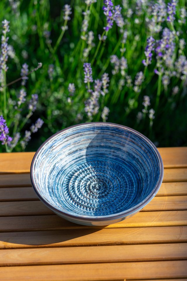 Kaladia Multireibe Keramik Reibeschüssel in Braun/Blau gestreift - ∅ 17 cm, Keramik, einfaches Zerkleinern von Zutaten und mehr - Made in Spain Bild 5