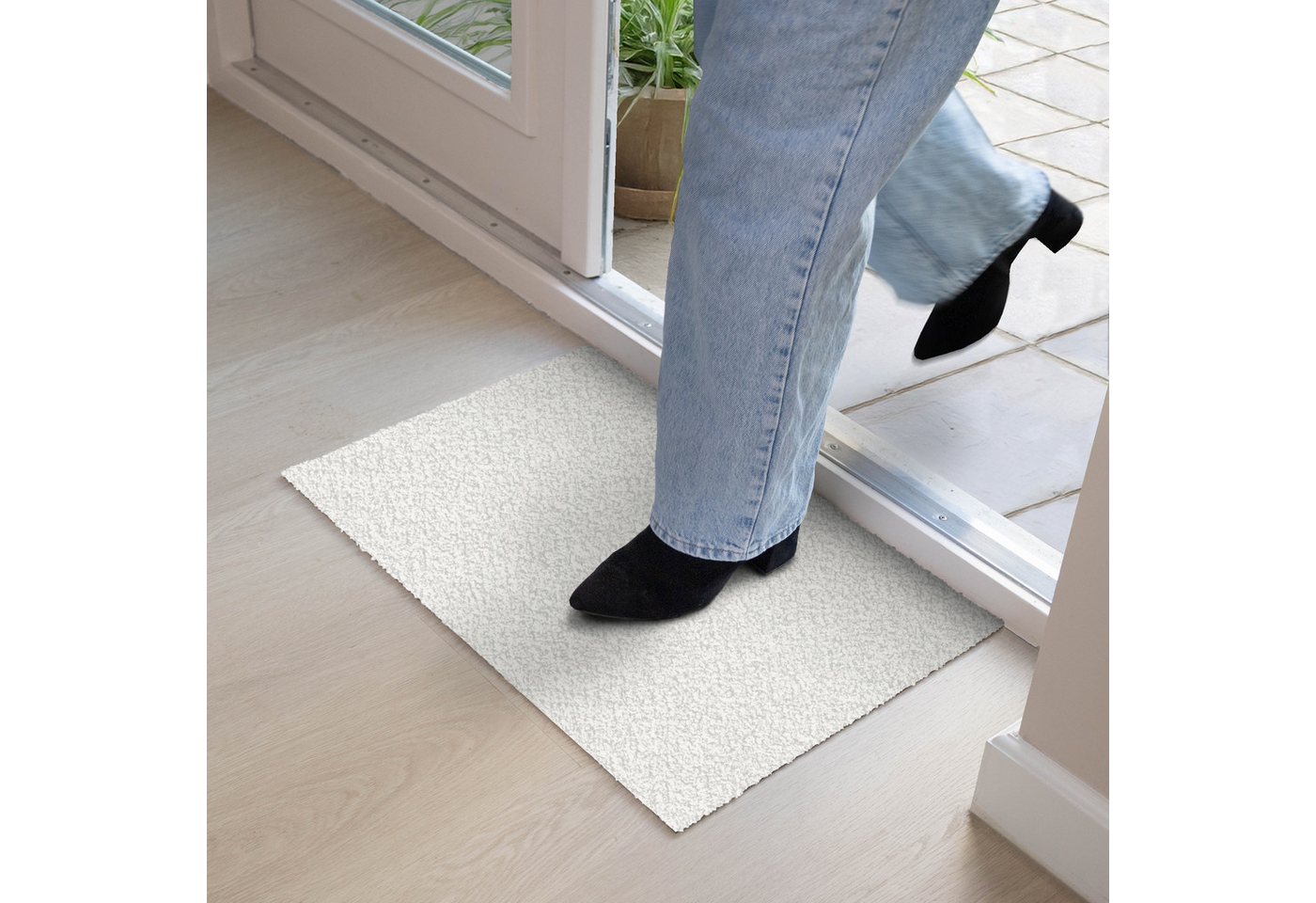 MuchoWow Fußmatte Pure – Alabaster – Weiß, Rechteckig, innen Schmutzfangmatte, Tür, Schmutzfänger Flur, Teppich 60x40 cm