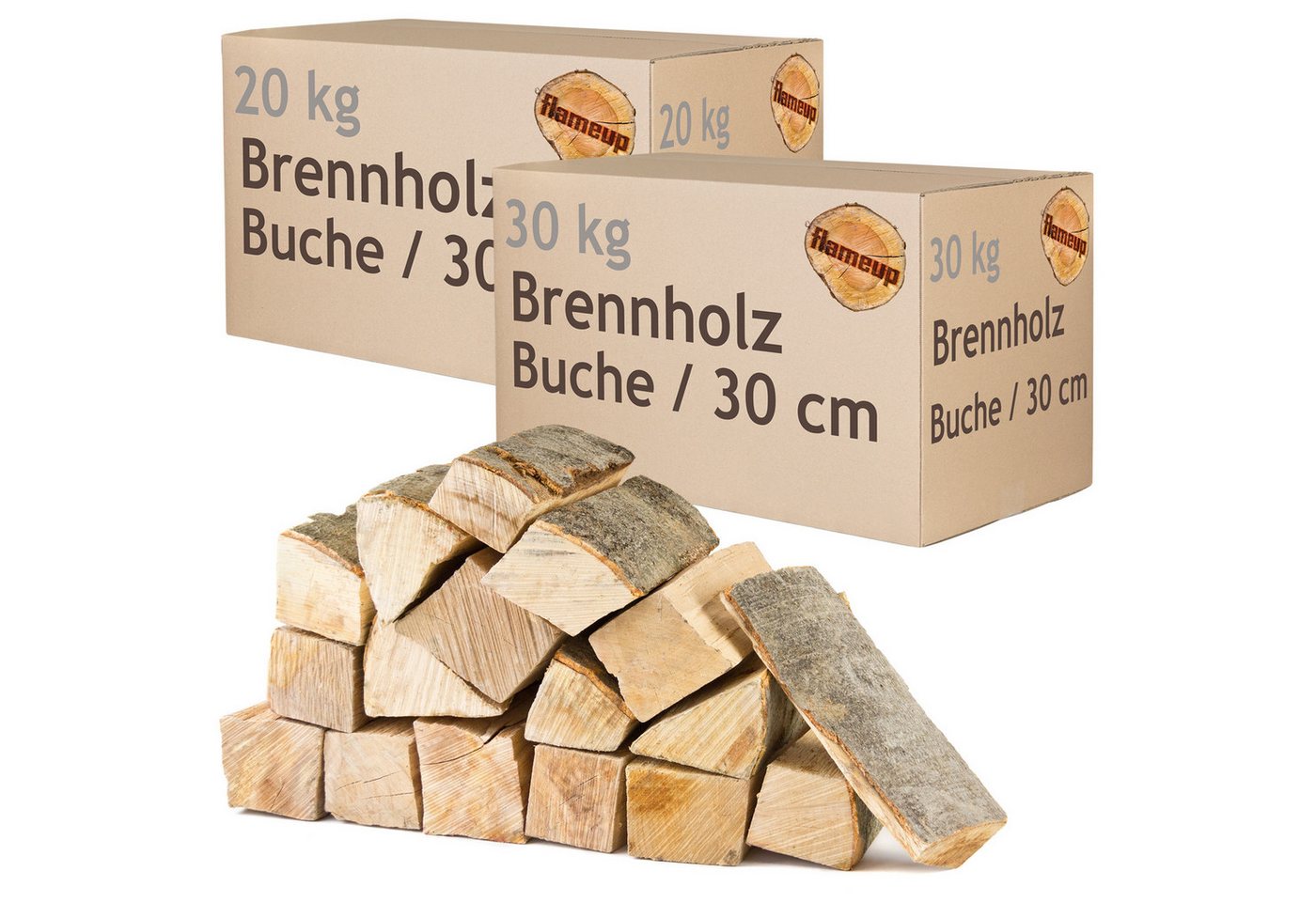 Flameup Kaminholz Brennholz Kaminholz Holz 50 kg Ofen Kamin Kaminofen Grill Buche 30 cm, 50 kg Bild 5