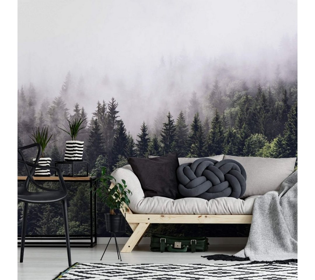 Wizard + Genius Fototapete XXL Papiertapete Große Wohnzimmer- und Küchentapete 366 x 254 cm, moderne Wohnzimmertapete, (1 St), Schwarzwald Fototapete inkl. Tapetenkleister und Anleitung